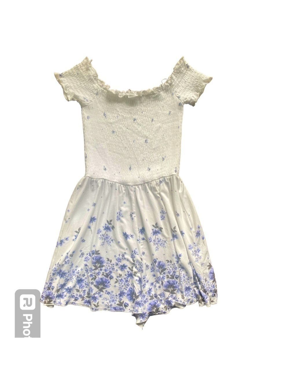 Garage Floral Romper White Blue Size XS